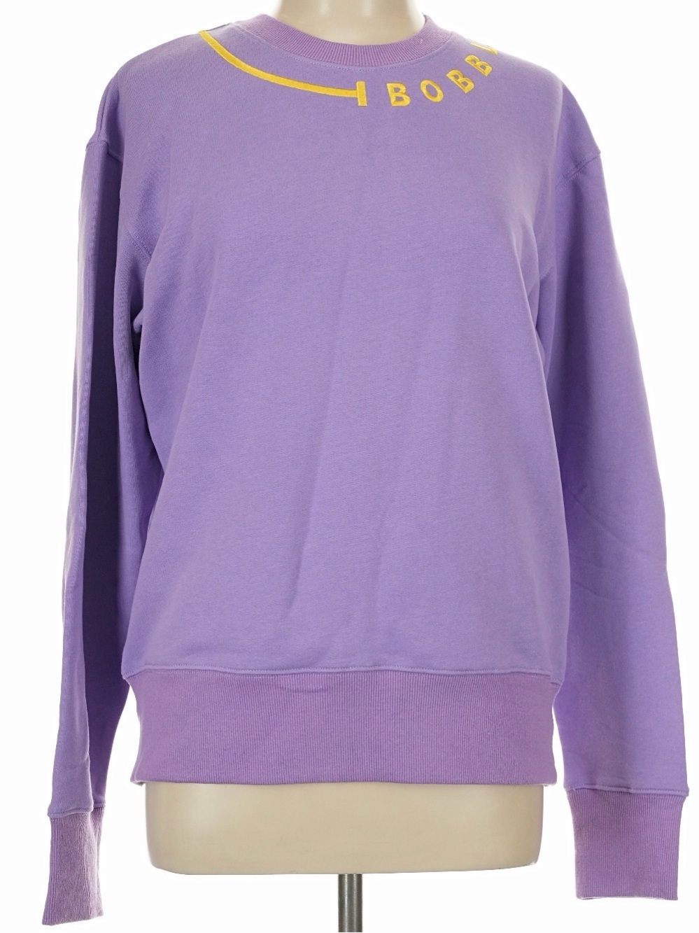 BOBBLEHAUS Lavender Crewneck with Yellow Neck Accent